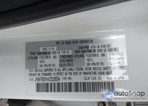 2019 Mazda Cx-5 Grand Touring from USA, damaged, VIN JM3KFBDMXK0526694